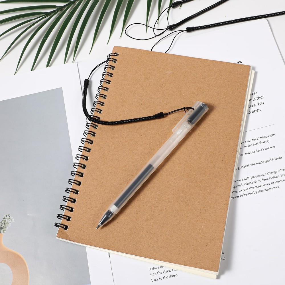 Mabor 4Pcs Pen Leash, Stylus Tether, Plastic Elastic Tether Lanyard Black