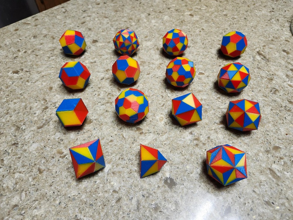 3D Printed 3-color Catalan Solids