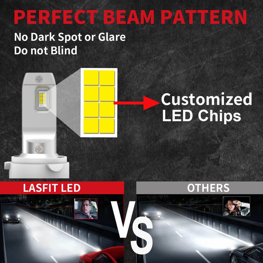 2x Lasfit H13 9008 LED Headlight Bulbs High & Low Beam for Ford F-150 2004-2014
