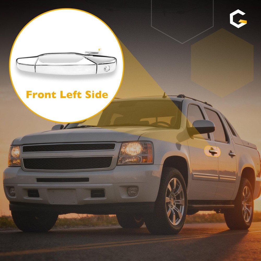 Exterior Chrome Door Handle Front Left Driver Side | front left,