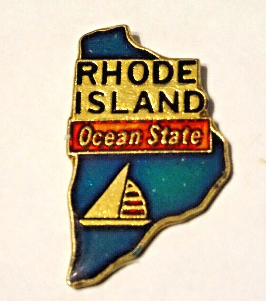 RHODE ISLAND ~ THE OCEAN STATE ~ ENAMEL LAPEL PIN