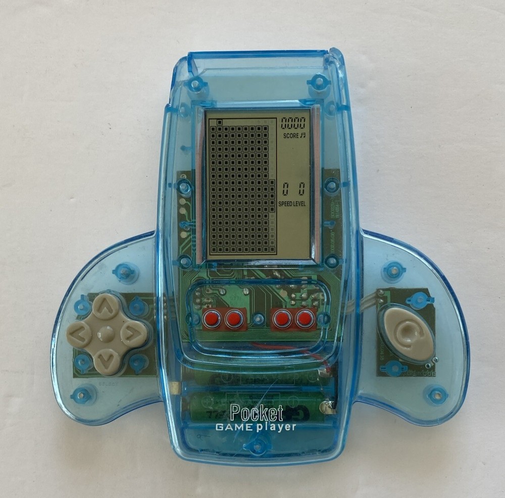 Pocket Game Player Handheld Game Clear Blue Plastic