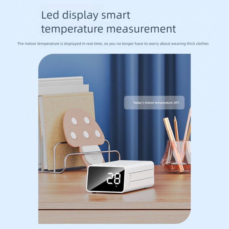 Folding Soundless Alarm Clock with Gentle Nightlight Simple Controls