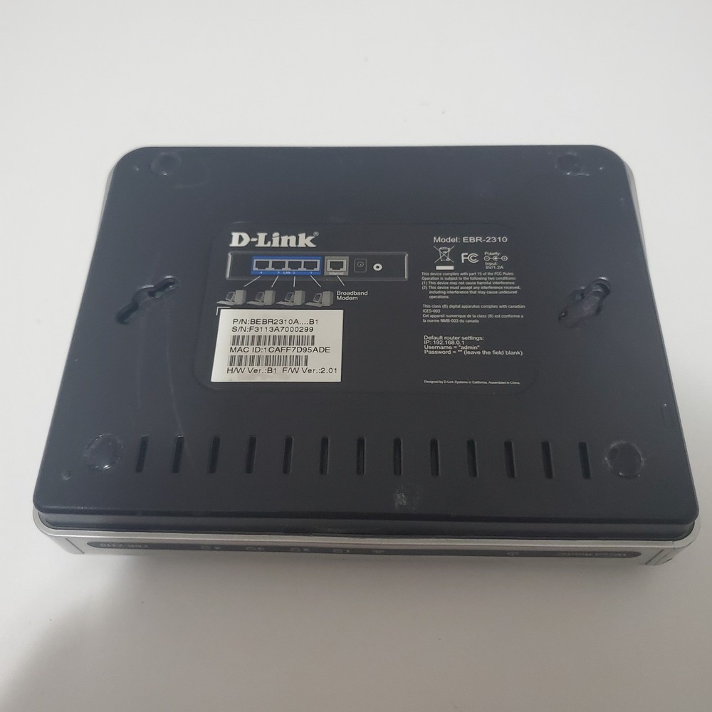 D-Link EBR-2310 4-Port 10/100 Wired Router