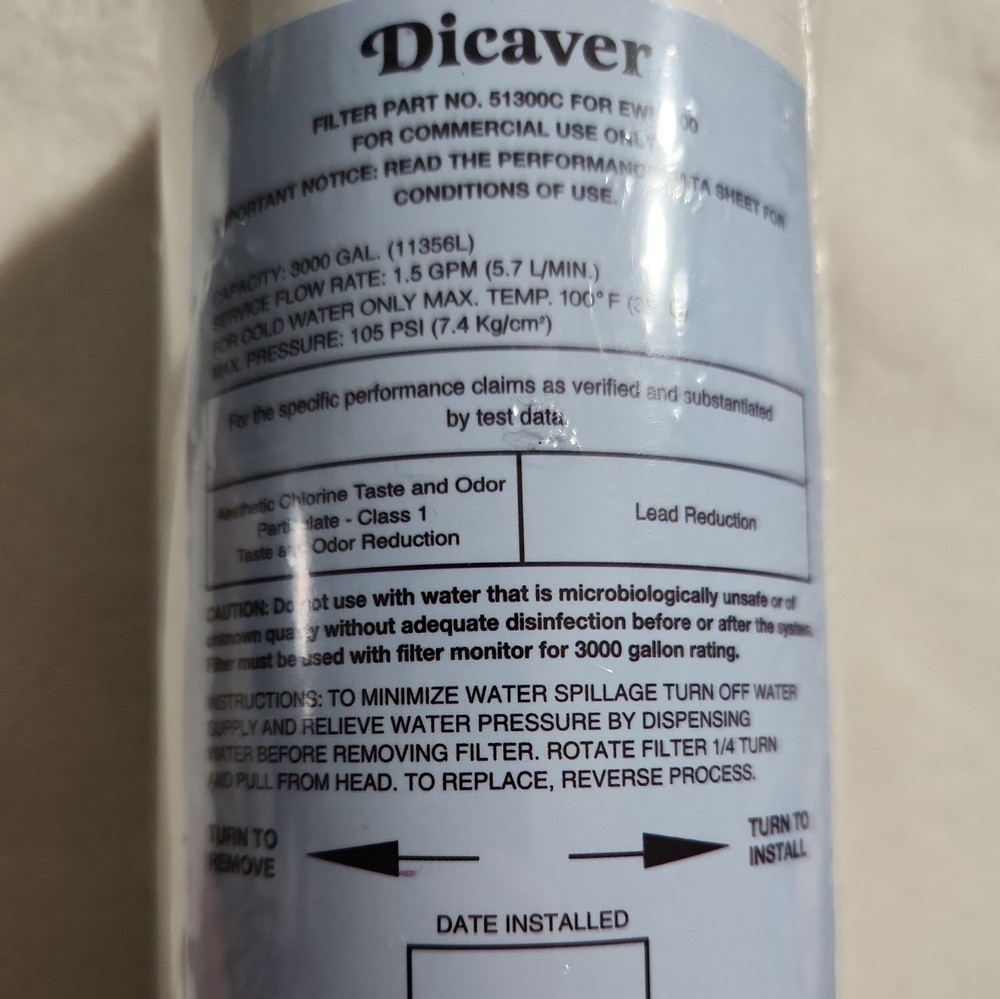 Replacement for Elkay 51300C Water Filter For EWF3000 New Open Box 1 Pack