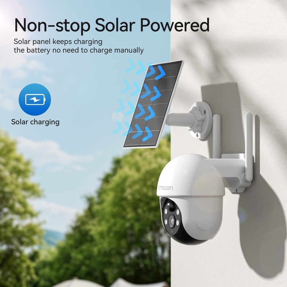 Solar Wireless Security Camera IP System WIFI NVR Monitor for Home Security