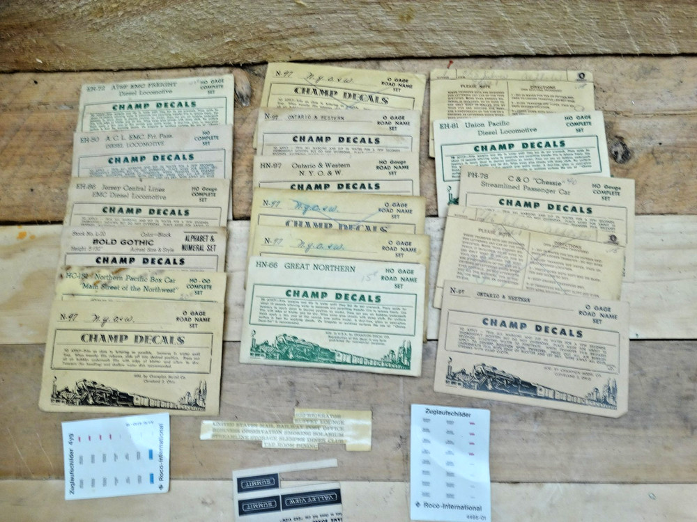 Champ Decal Sets HO Scale Large Mixed Lot