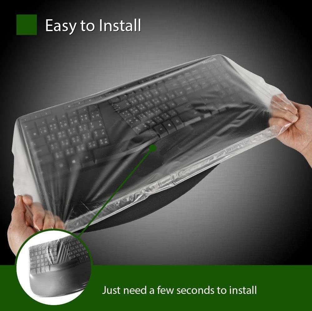 Keyboard Cover Silicone Waterproof Dustproof Large Size 3 Pack for Desktop