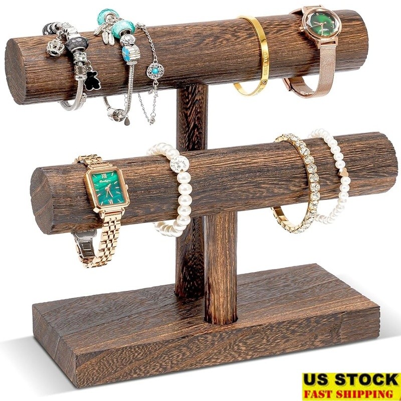 Wooden Bracelet Organizer Easy Assembly Multi-Functional Display Stand New