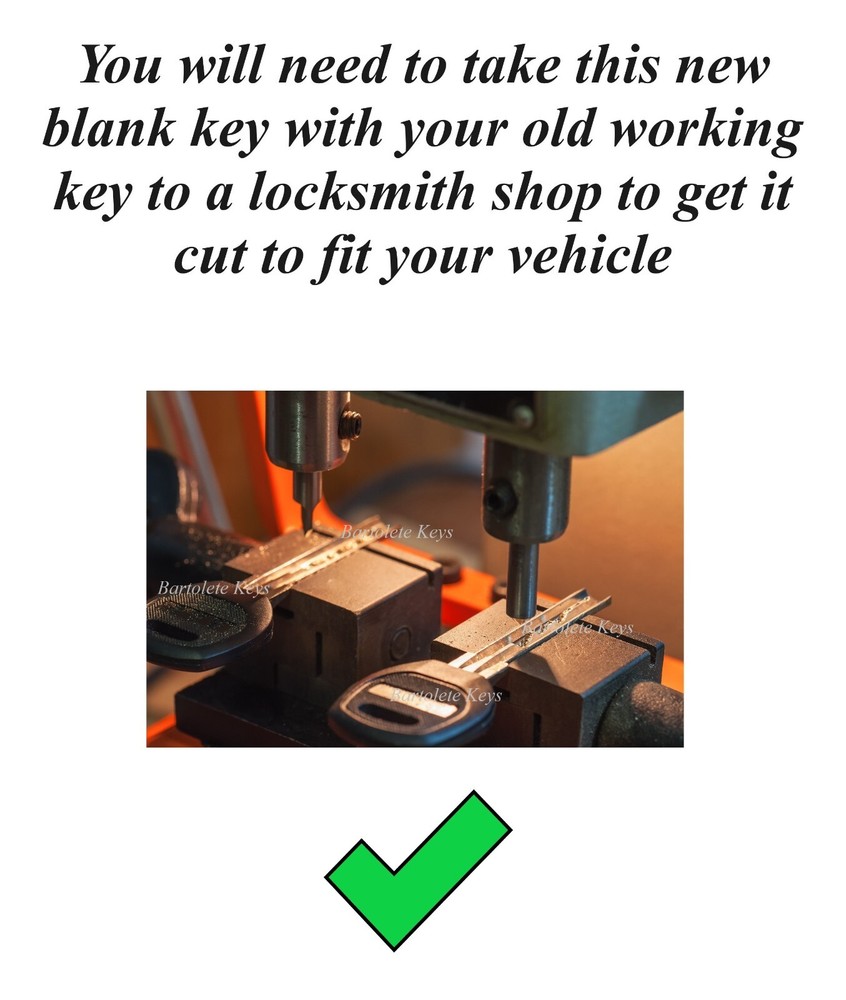 Replacement Transponder Car Key Blank Fits 2013 2014 2015 Chevrolet Spark *