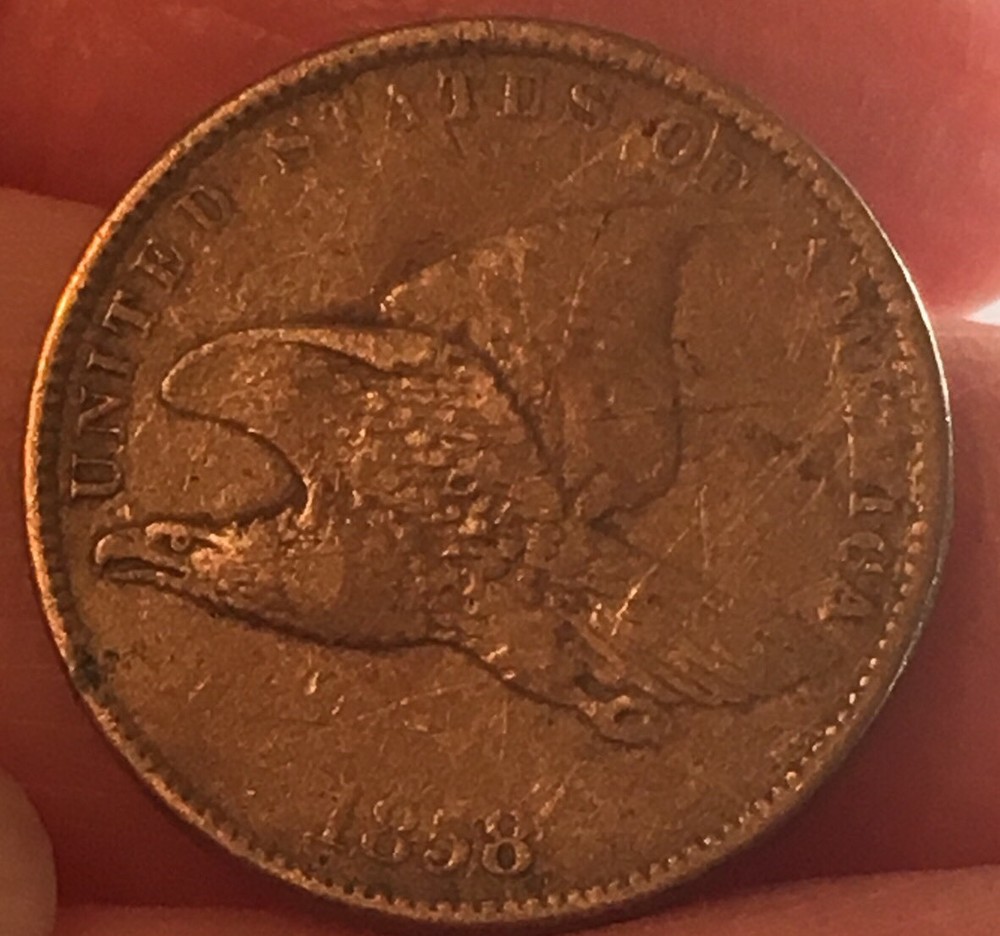 1858 Flying Eagle One Cent Penny Circulated