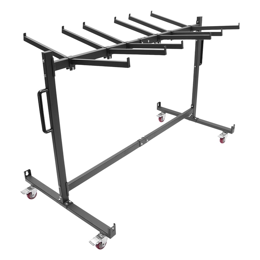 Black Table Cart Adjustable Spacing Folding Table Cart Folding Table Trolleys