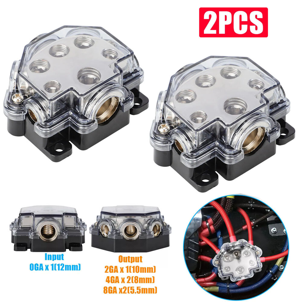 2pcs Efficient Power Distribution Block 1 In 5 Out for Amplifiers Equipment