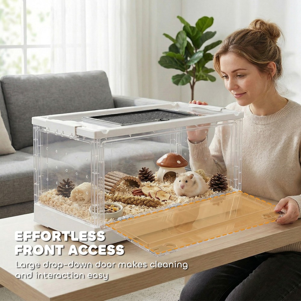 Hamster Cage, Stackable Gebril Cage with Front Door, White