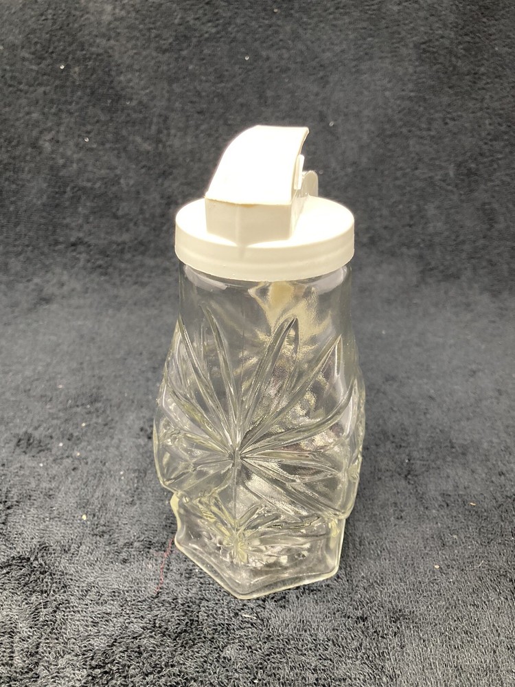Anchor hocking Press cut clear syrup pitcher