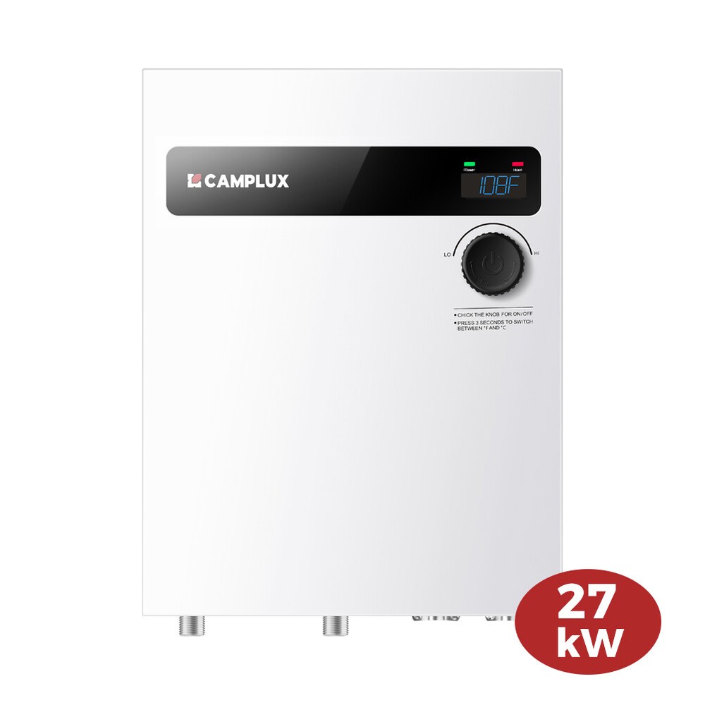 CAMPLUX Tankless Water Heater Electric 8/14/18/27kW 240V for Whole House Shower