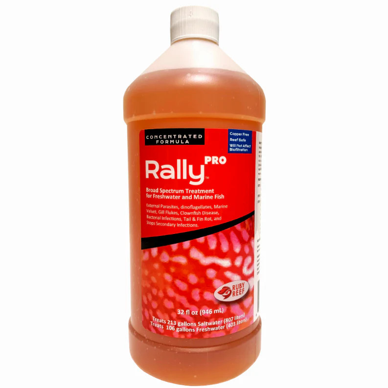 Ruby Reef Rally PRO - Broad Spectrum Fish Parasite Treatment, 32 oz