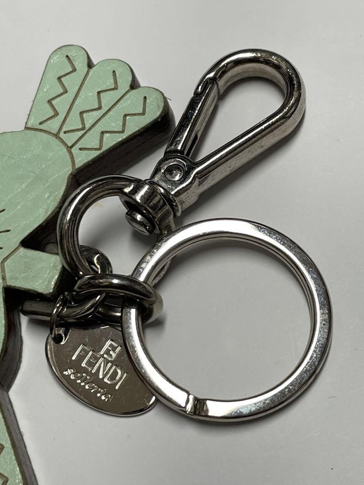 FENDI Green X Silver Keychain Key Ring