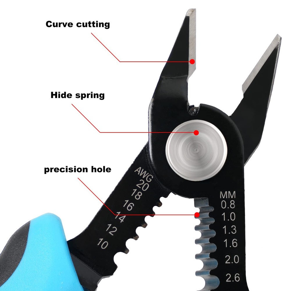 Wire Cutters Precision Flush Pliers with Supplementary Stripping, Cutting Pli.
