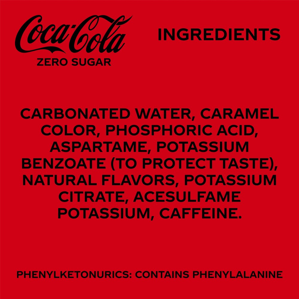 Coca Cola Zero Sugar Soda Pop Cans fl oz Pack