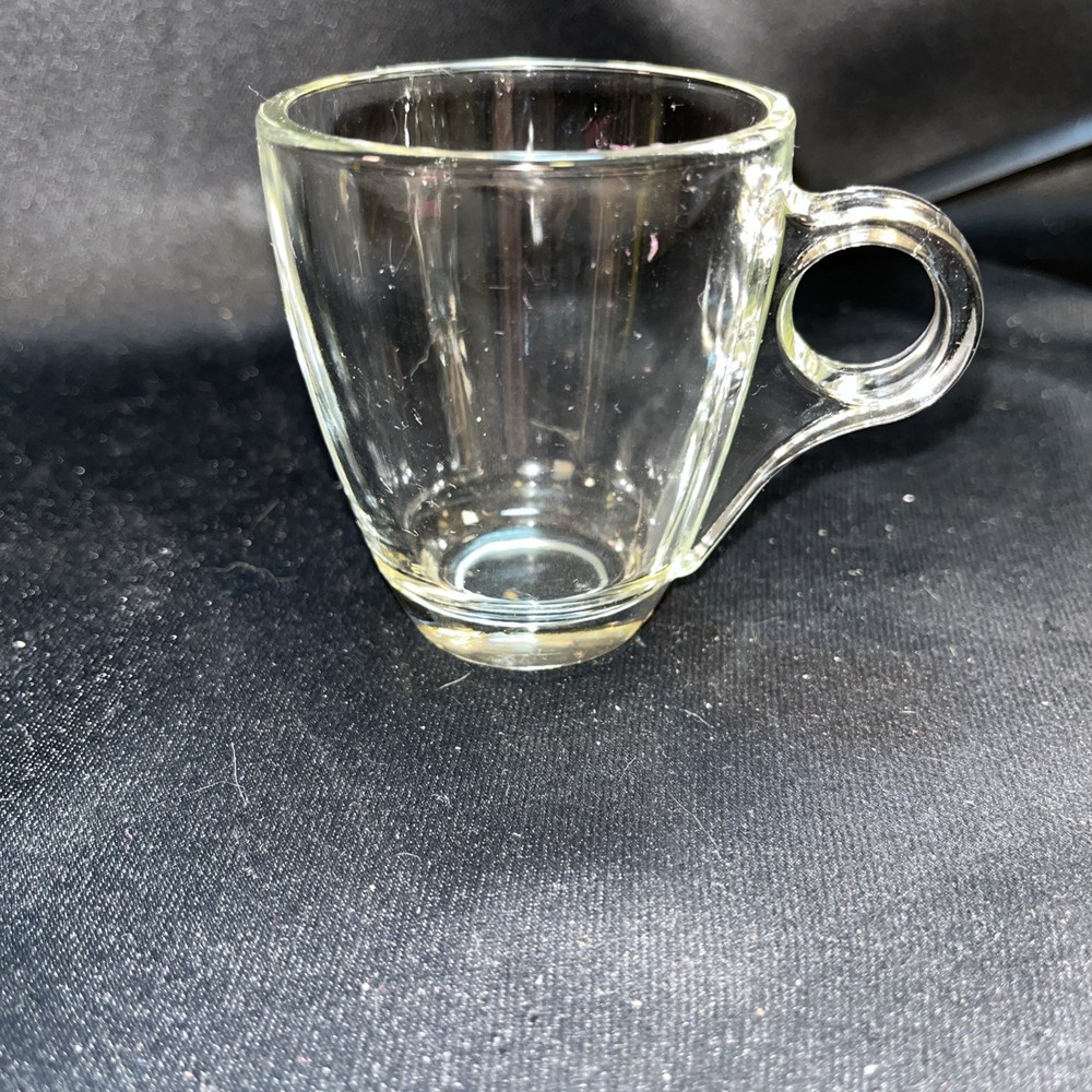 Mid Century Modern Clear Espresso Mug 3” Tall