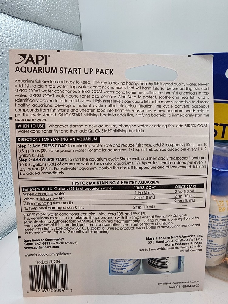 API Stress Coat & Quick Start Aquarium Start Up Pack 1 fl oz Per Bottle (3 Pack)