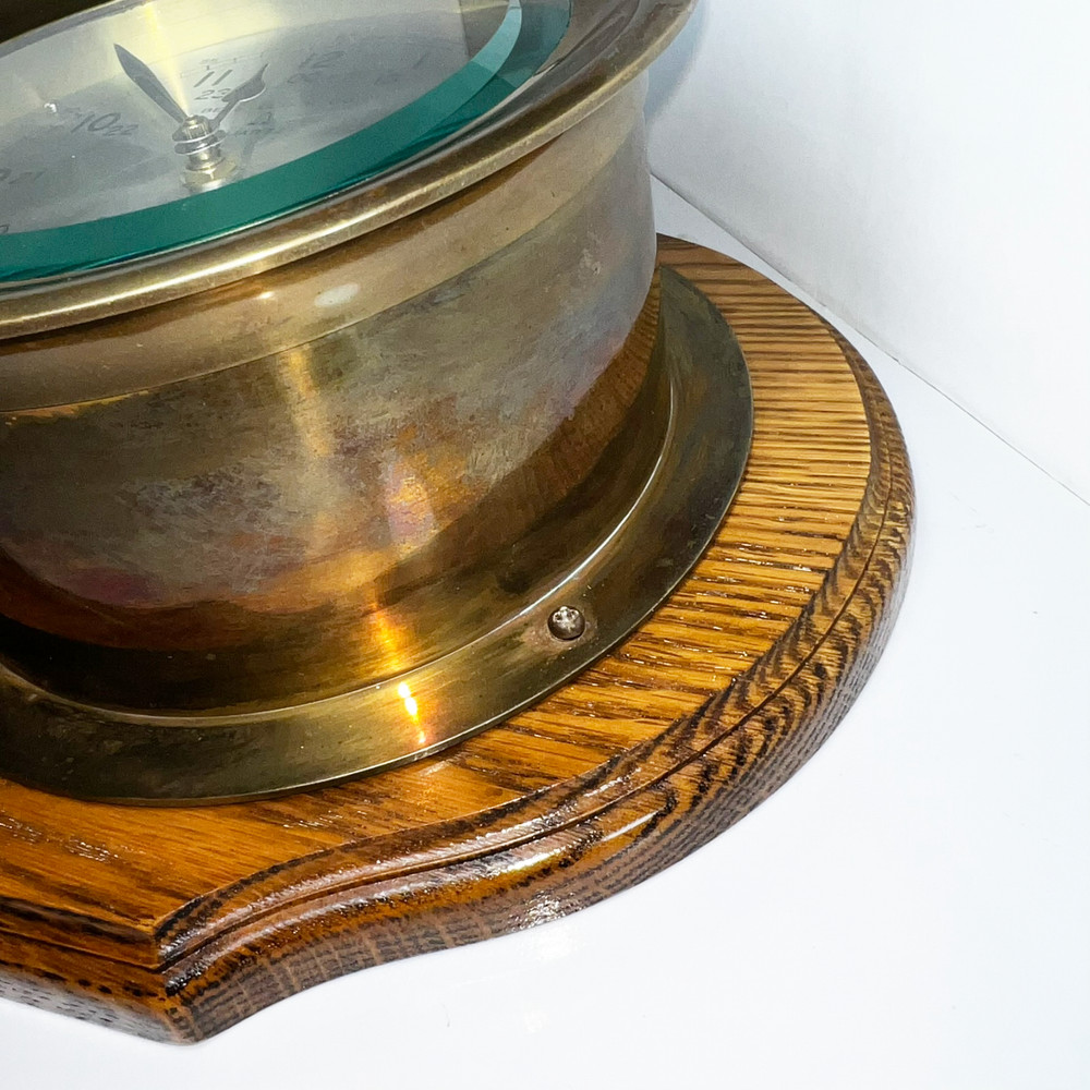 Bell Clock Co Solid Brass Ship Clock & Barometer Weather Station Tested