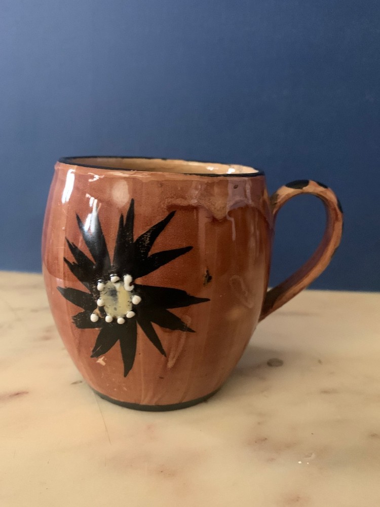vintage CERAMIC DECORATED MUG 8x8 cm