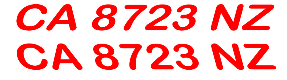 Custom boat license number decal