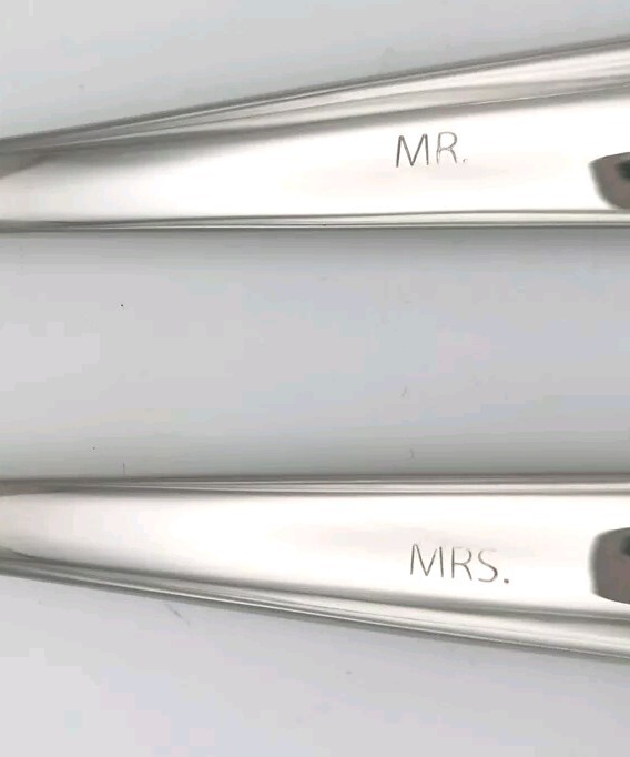 Lenox Continental Dinning Mr & Mrs Wedding Cake 2 Pc Fork Set 18/10 Stainless