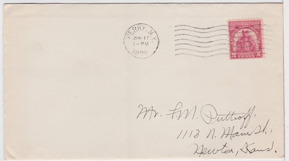 TurtlesTradingPost- Sullivan's Expedition -  #657 FDC 1929- FDC Perry, NY