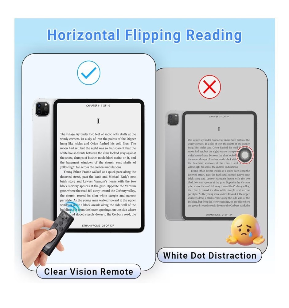 Bluetooth Remote Control Page Turner & Camera Shutter for iPhone iPad Android...