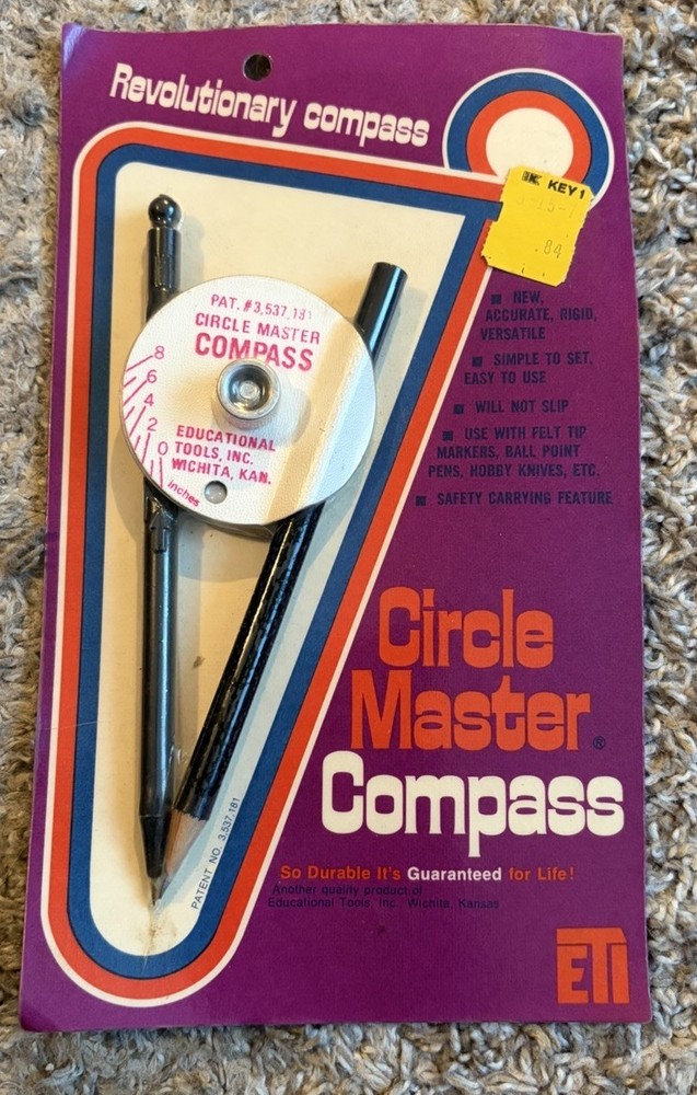 Vintage NEW 1972 Circle Master Compass Creative Publications Education Tool