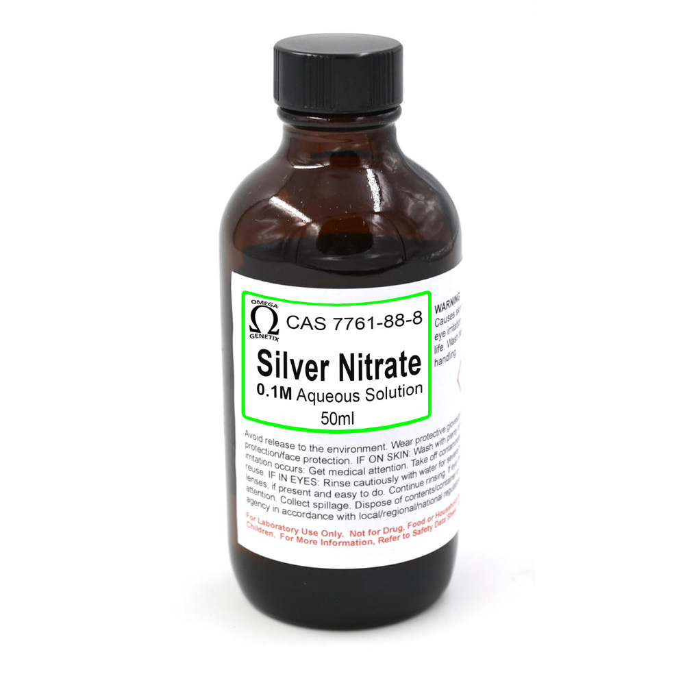 Silver Nitrate Solution, 0.1M, 50mL - Omega Genetix Laboratory