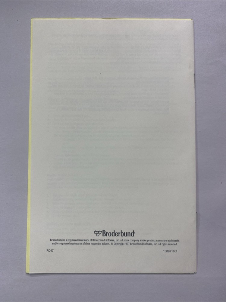 Brøderbund Troubleshooting Guide