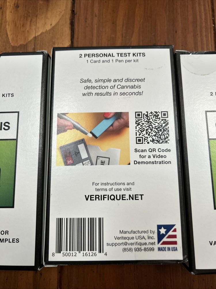 3x Verifique CANNABIS Personal Test Kit (2) Tests Each for Surface & Samples