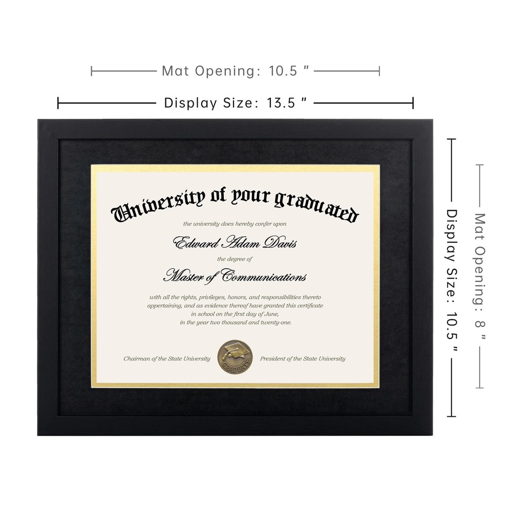upsimples 11x14 Diploma Frame Certificate Degree Document Frame with High Def...