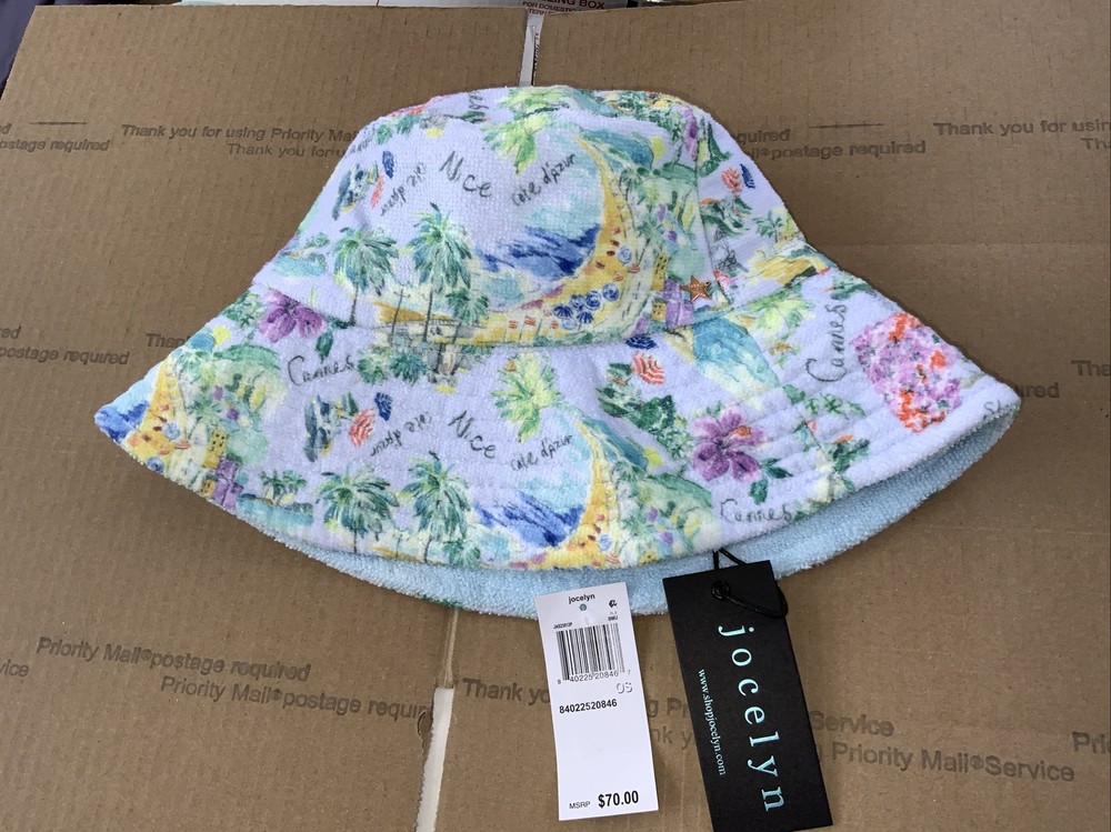 Jocelyn Monaco Reversible Terry Bucket Hat Retail $70 NWT