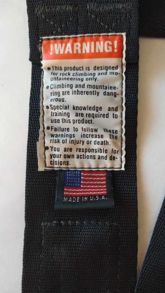 ABC Advanced Base Camp Rappelling / Climbing Guide Harness One Size Black