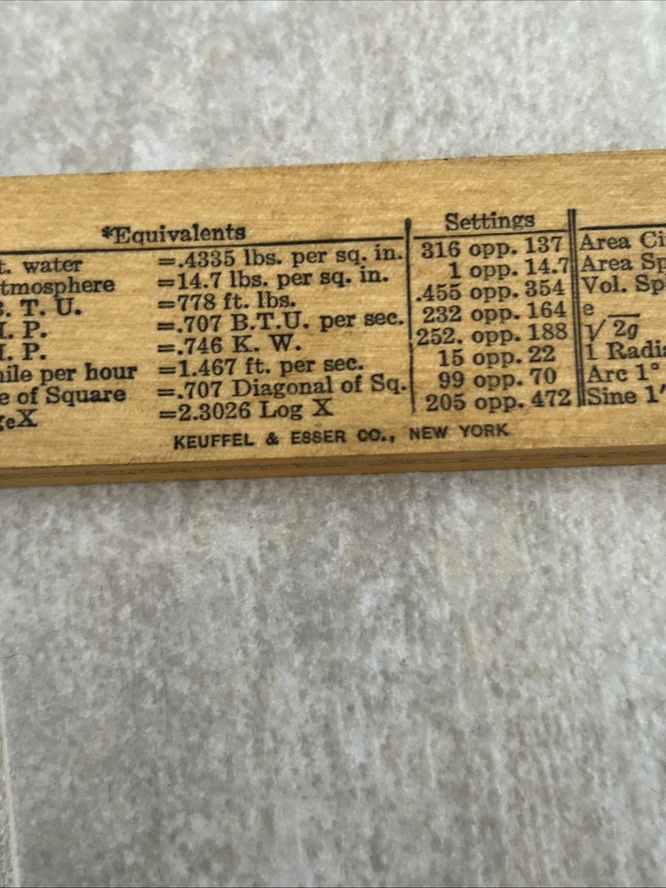 K&E Keuffel & Esser Beginner's Slide Rule N4058W Original Packaging.