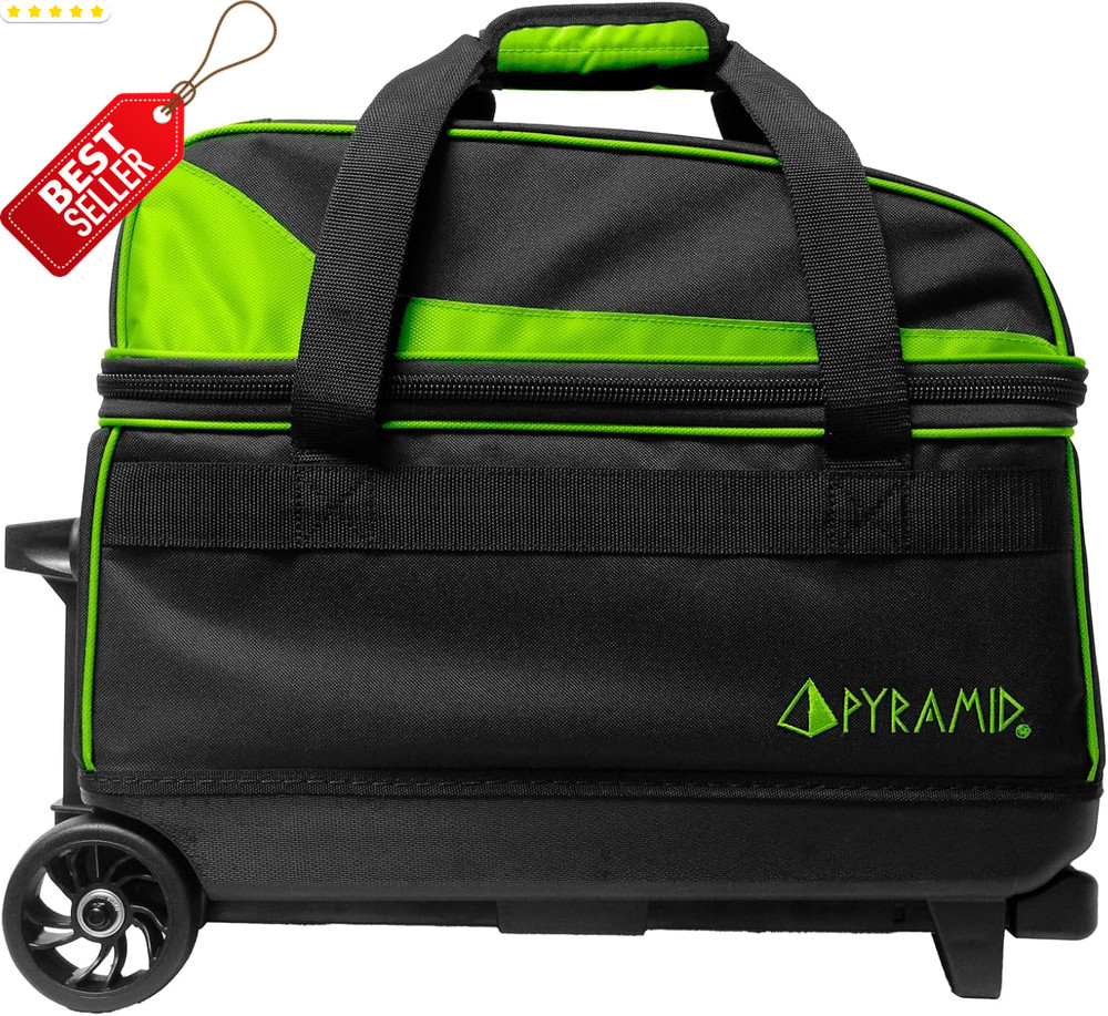 Prime Double Roller 2 Ball Bowling Bag Shoe Compartment Locking Handle US