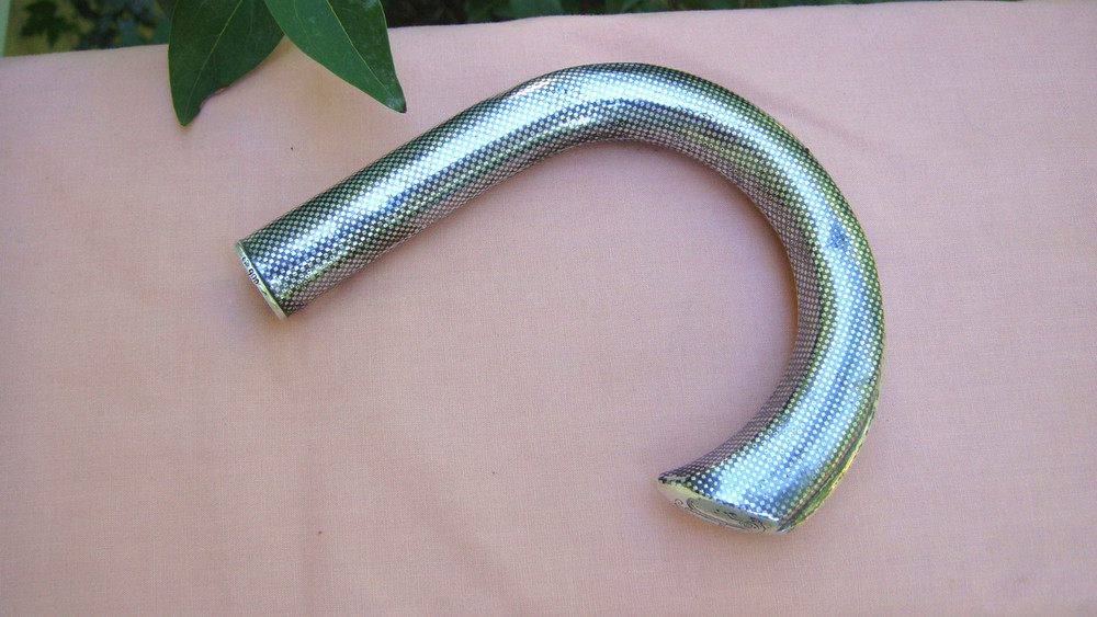 ANTIQUE GERMAN 900 SILVER NIELLO CANE HANDLE 3.0