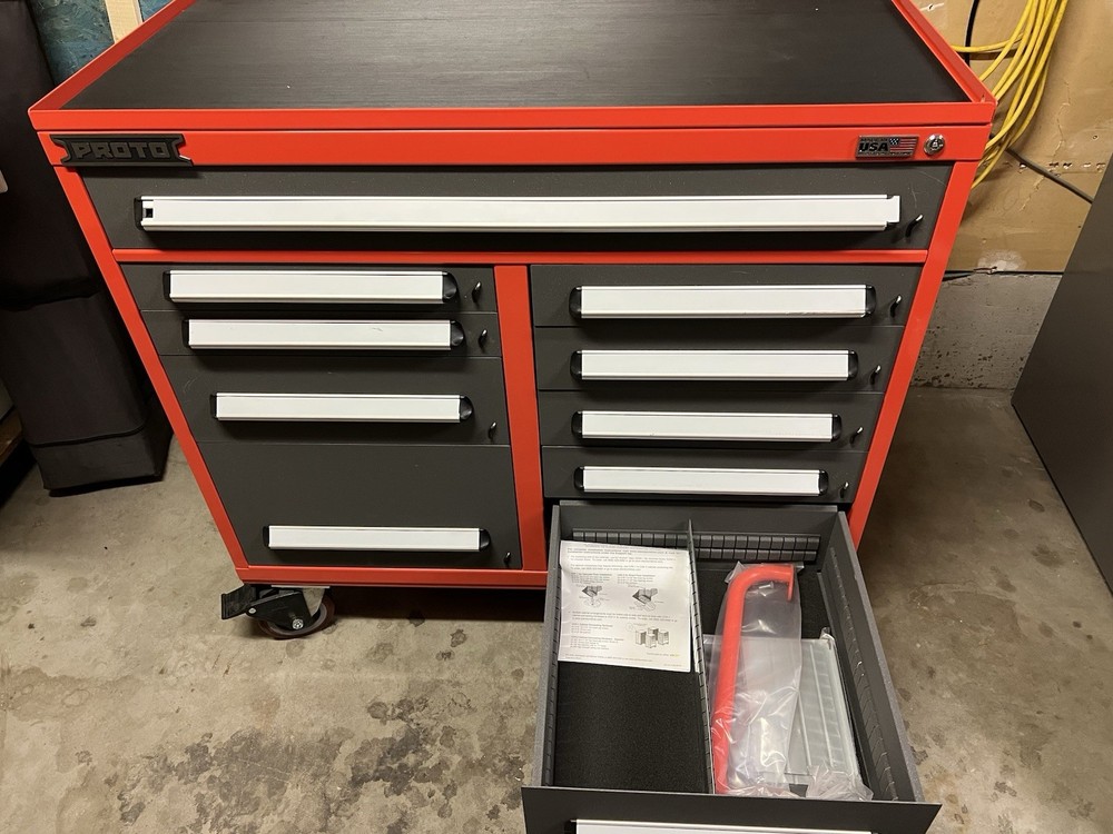 Proto 10-Drawer Heavy-Duty Rolling Tool Box Cabinet