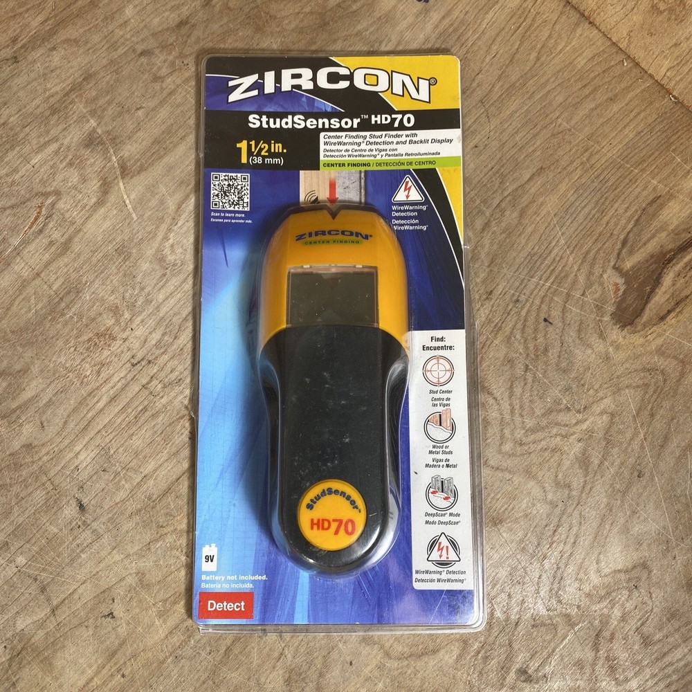 Zircon StudSensor HD70 Stud Finder with Wire Warning