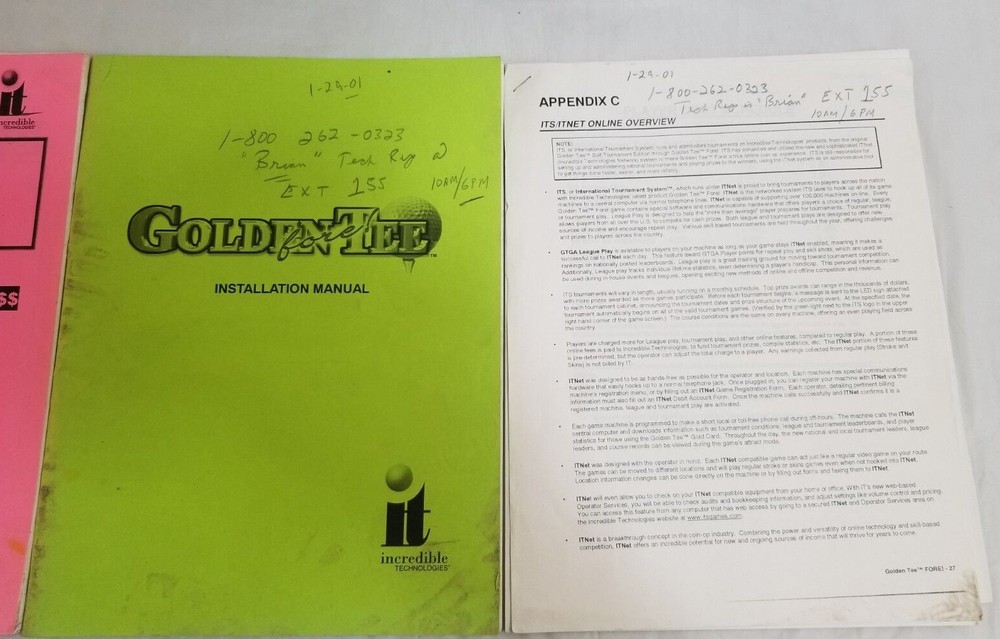 Lot of 4 IT NET Incredible Technologies Manuals & Procedures