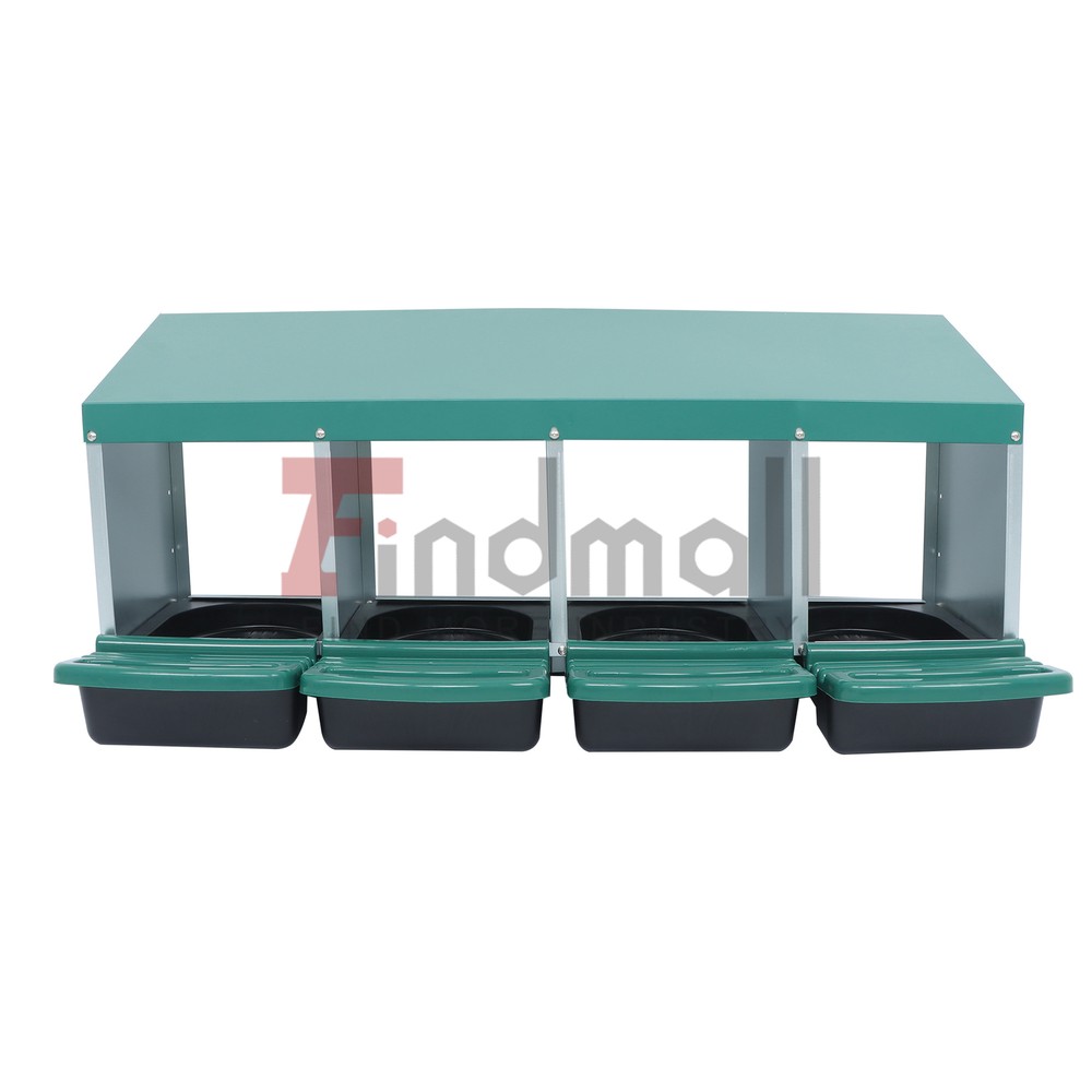 Chicken Nesting Boxes Metal Chicken Egg Laying Box with Perch 4 Hole