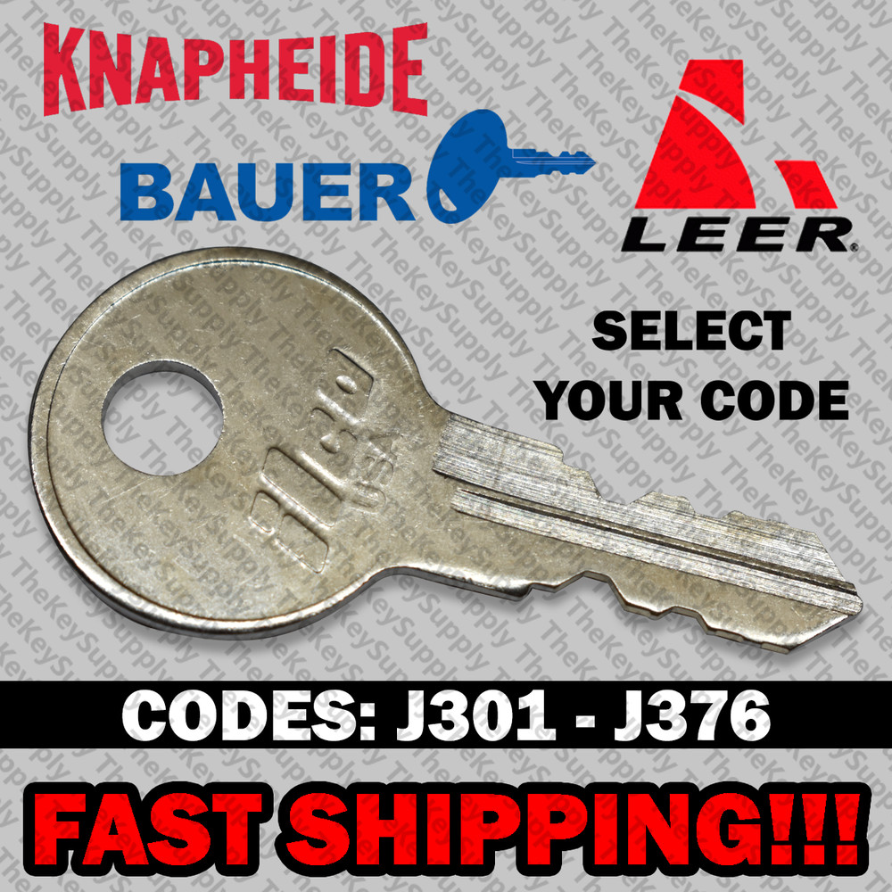 Knapheide Bauer/Leer Raider Truck Cap Key Replacement Cut to Code J301-J376
