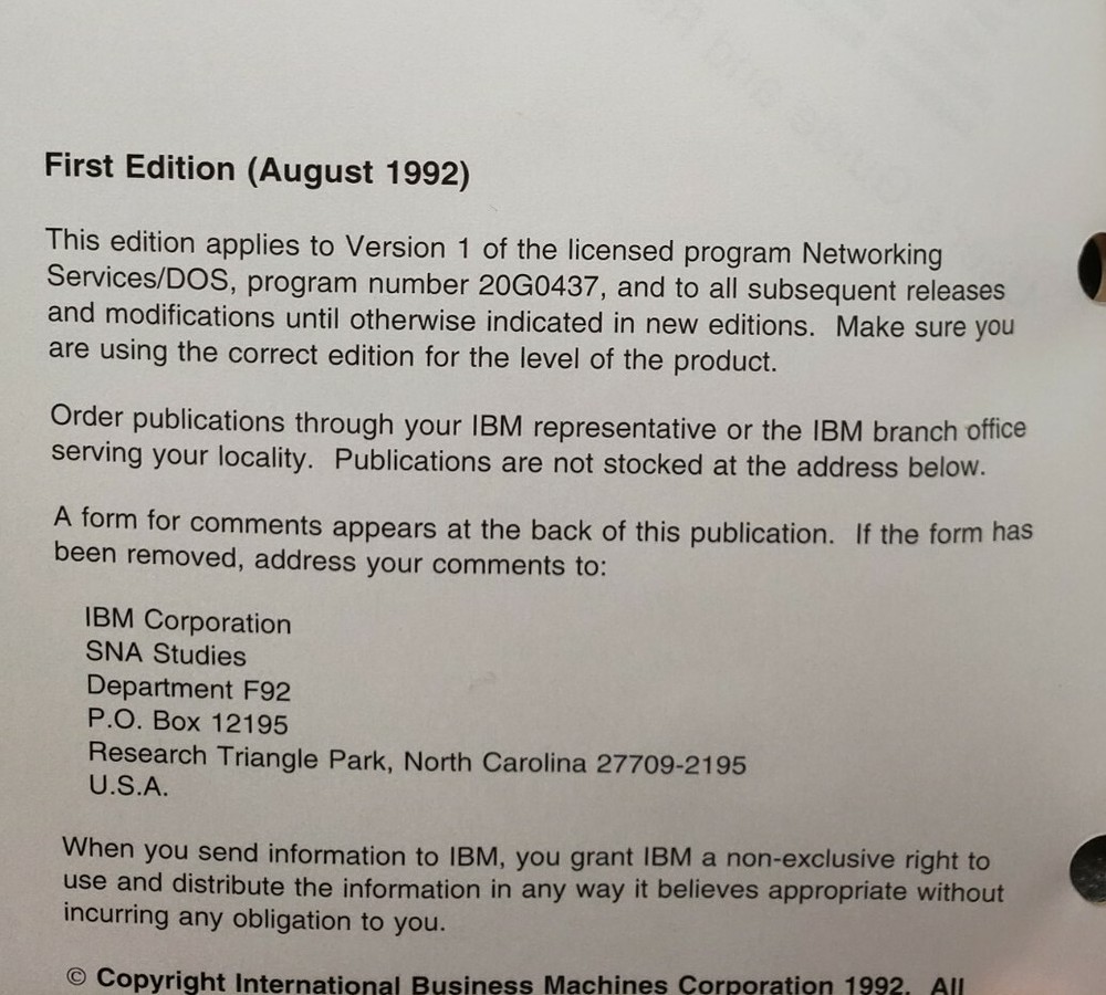 IBM Networking Services DOS Version 1.0 User's Guide and Reference Paperback