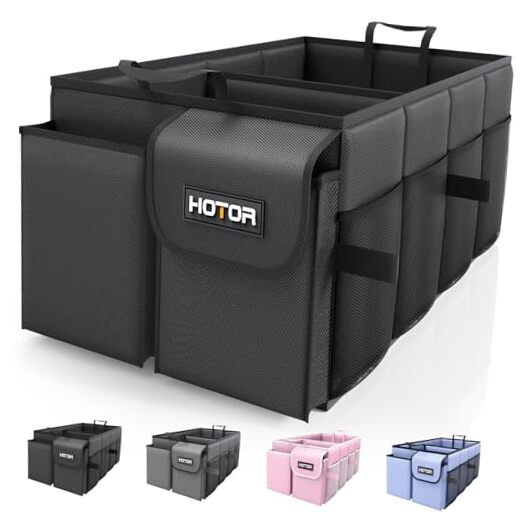 HOTOR Trunk Organizer - Car Organizer, Foldable Trunk organizer Medium Black