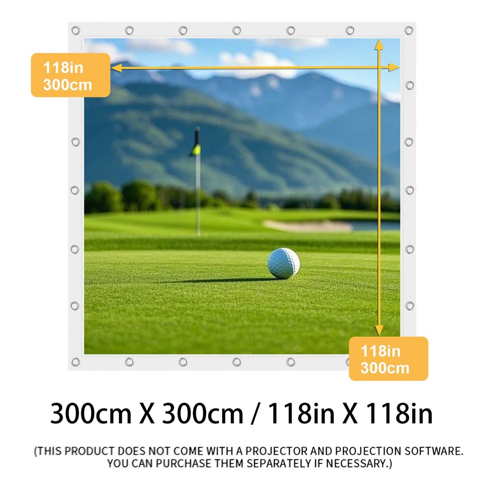HD Golf Simulator Impact Screen Upgraded Grommet Indoor for Beginner Practice